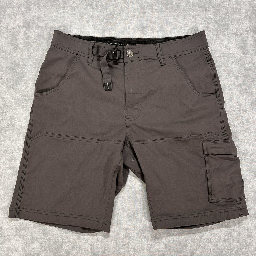 PrAna Stretch Zion Shorts 10" Charcoal Cargo Hiking Outdoor M3ST10117 Mens 32